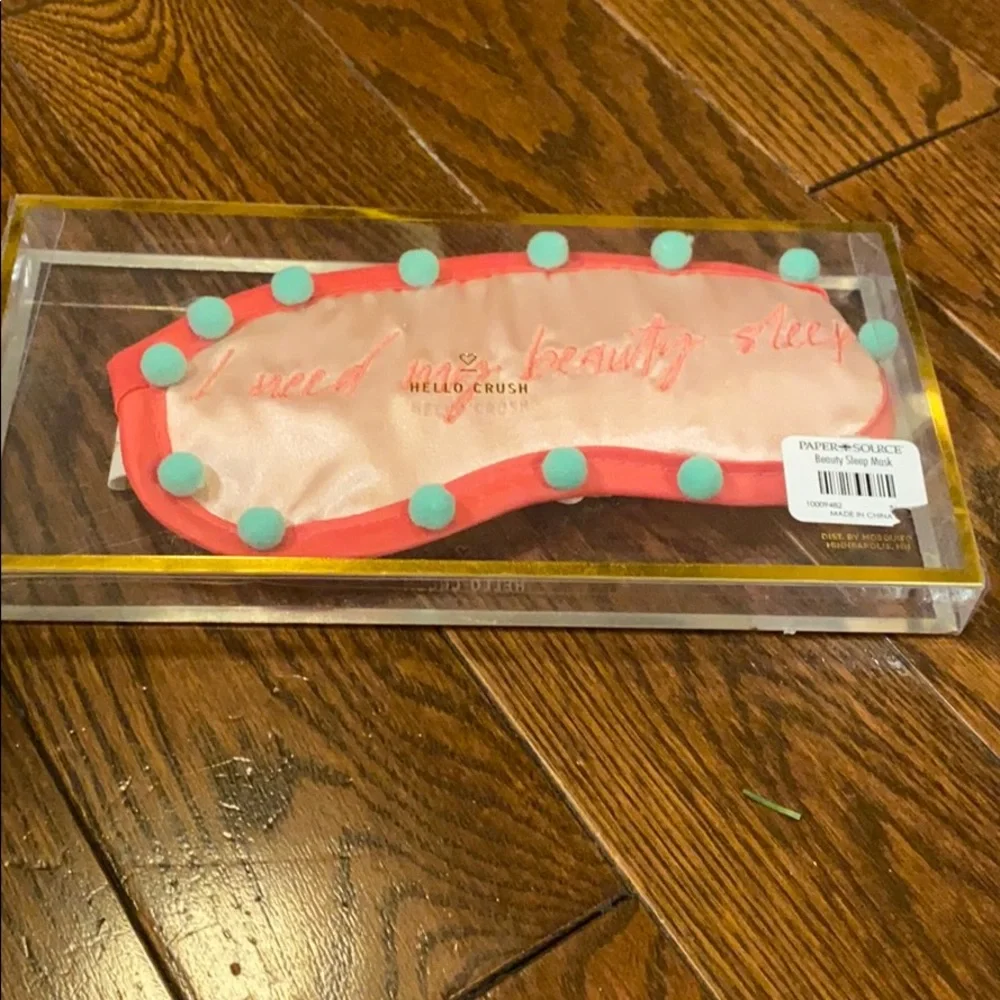Eye sleep mask satin with Pom poms New with tags LAST CHANCE SALE!